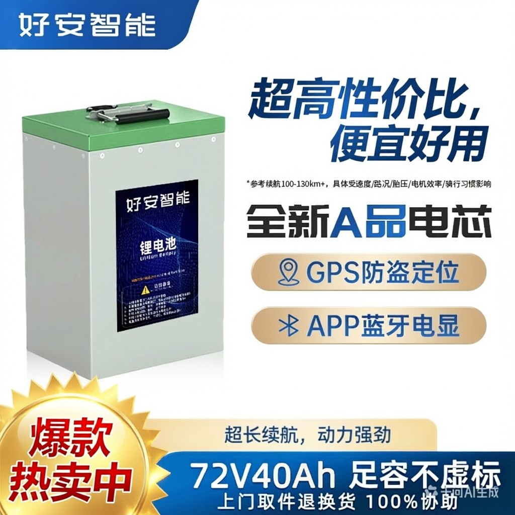 长续航宁德电动车锂电池大容量磷酸铁锂72V60V二三四轮通用锂电瓶