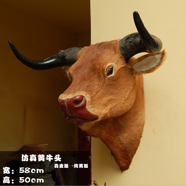 仿真牛头模型装饰动物工艺品摆件