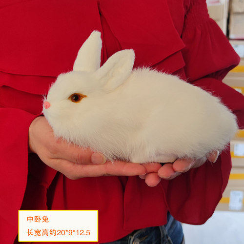 真兔毛仿真兔子拍照道具模型摆件