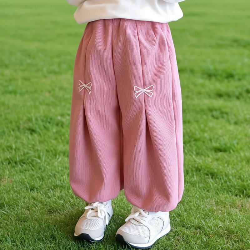 英国KABEI TREE女童裤子2026新款春装儿童宝宝花苞洋气休闲束脚裤