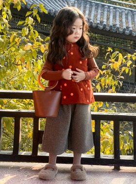 英国KABEI TREE女童新年套装红色马甲宝宝过年服保暖冬季2026新款