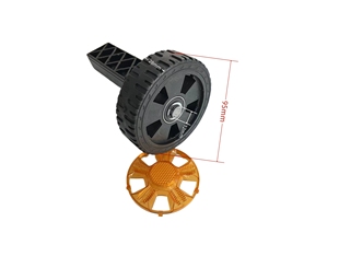 电动伸缩门双轨无轨轮子 95mm门排从动轮推拉轨道轮子脚轴配件