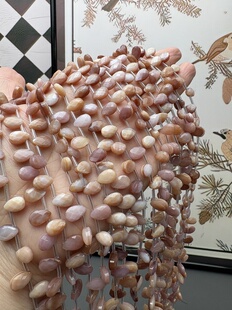 天然美国紫贝水滴形切面diy手串项链搭配 约9.5*6mm