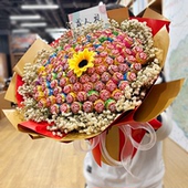 99颗棒棒糖花束卡通花向日葵百日誓师中高考成人礼生日情人节礼物