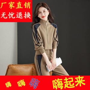 小个子休闲运动卫衣套装女2023秋季新款高级感气质外套时尚两件套