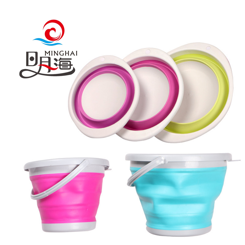 明海 折叠饵料盆拌饵盆 鱼饵盘散料盘 折叠EVA加厚打水桶渔具特价