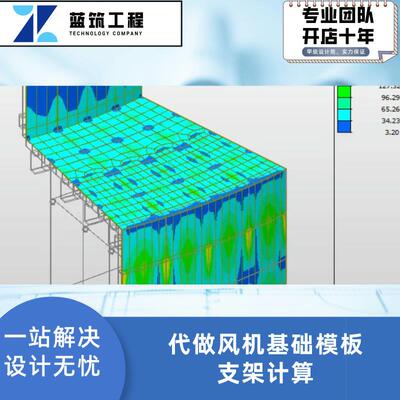 代做通风机基础模板支架计算 出word计算书 模型 CIVIL计算 方案