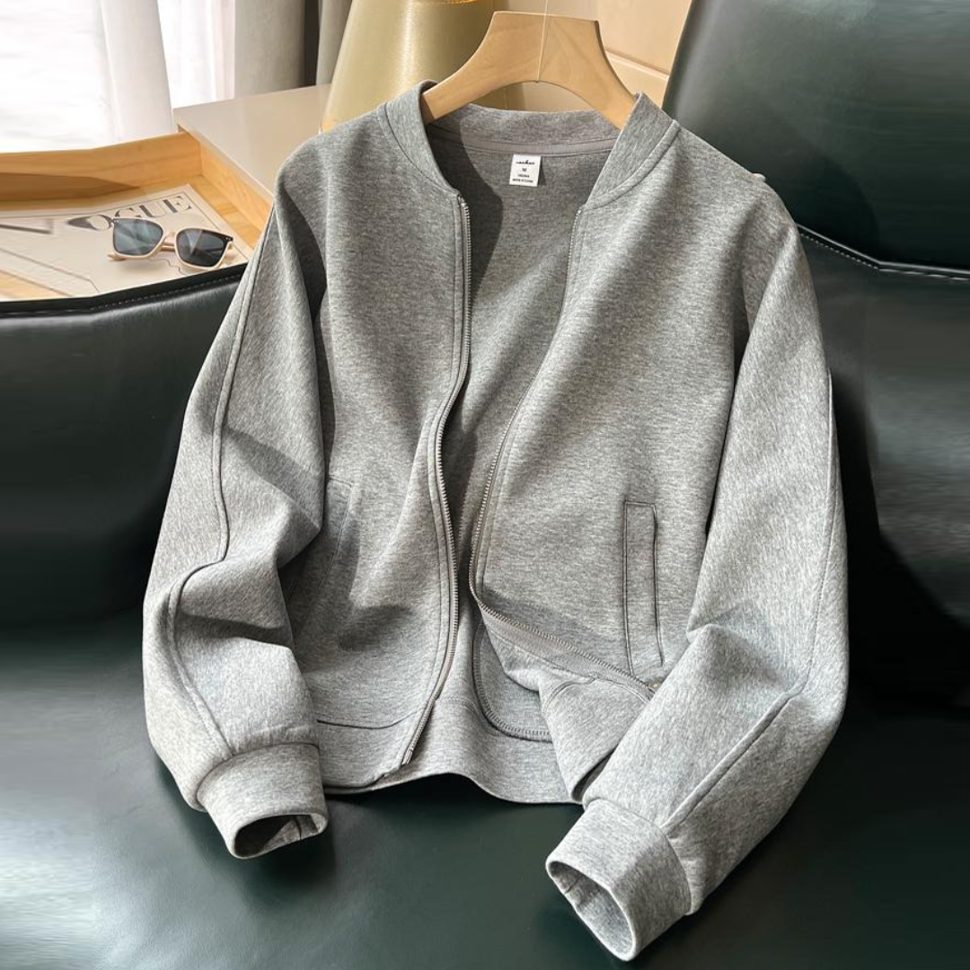 棒球服立领拉链卫衣开衫薄款外套春秋季宽松休闲大码运动小个子