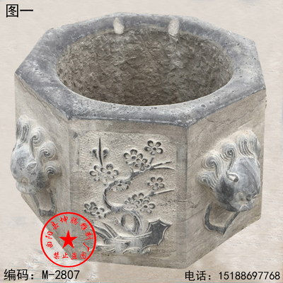 石雕井口青石古井圈井套雕塑庭院井台水池护栏家用美陈装饰摆件