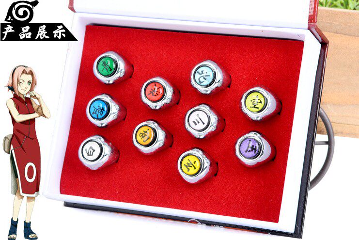 火影忍者 叛忍木叶晓组织朱 鸣人佐助卡卡西 宇智波鼬 戒指环项链