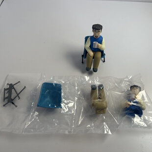 万代BANDAI扭蛋蜡笔小新野原一家露野营场景道具