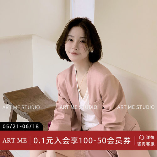天丝V领轻奢品质控两色西装外套