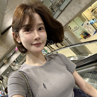 ARTME瓜瓜 莱赛尔棉零感显瘦短袖T恤女夏季收腰修身圆领简约上衣