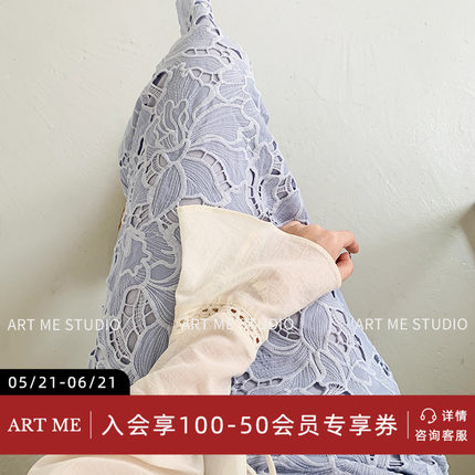 ARTME瓜瓜 茉莉法式蕾丝轻奢气质立体包臀半裙复古高腰镂空短裙