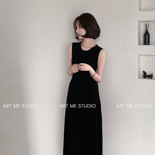 ARTME瓜瓜天丝无袖针织连衣裙