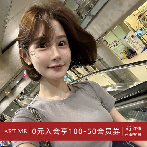 莱赛尔圆领收腰显瘦短袖T恤女装