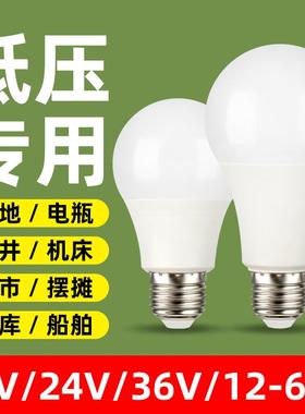 led低压灯泡12V24VE27螺口防水交直流电瓶照明冷库机床灯球泡船用