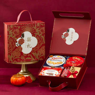 新款中式喜糖礼盒装成品免折叠
