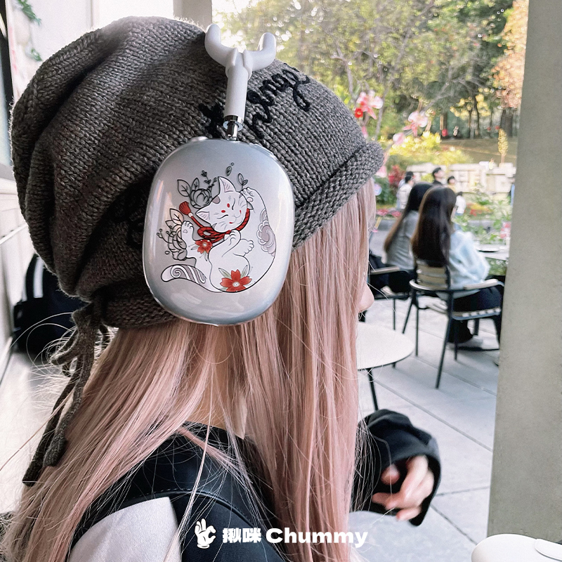 揪咪Chummy原创【摸凹猫】Airpodsmax1、2代保护套配饰苹果头戴式耳机保护软壳国风小猫猫国潮猫咪萌系星光色