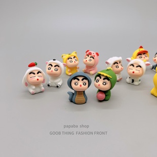 无聊了 工位桌面小摆件 摆几个十二生肖小新可爱治愈情绪解压日式