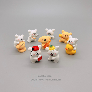 可爱线条小白狗情绪稳定神器工位桌面小摆件治愈车载中控台装 饰