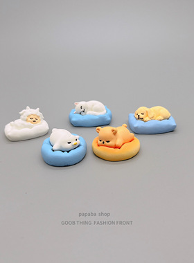 无聊了，摆摆酣睡小动物摆件