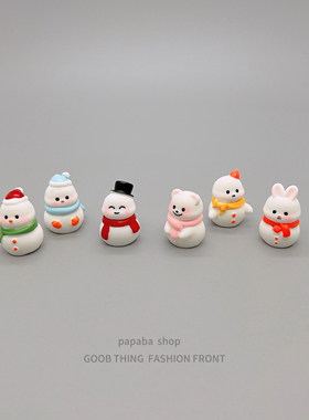 团团小雪人治愈解压桌面摆件