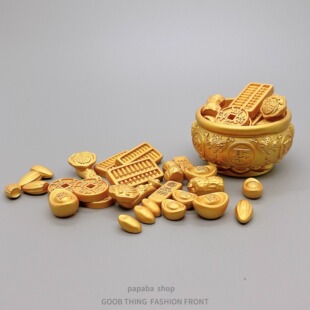 饰 工位办公桌家居装 无聊了 摆个招财聚宝盆电脑桌面小摆件日式