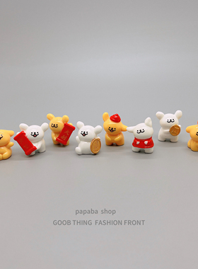 大吉大利线条狗治愈桌面摆件