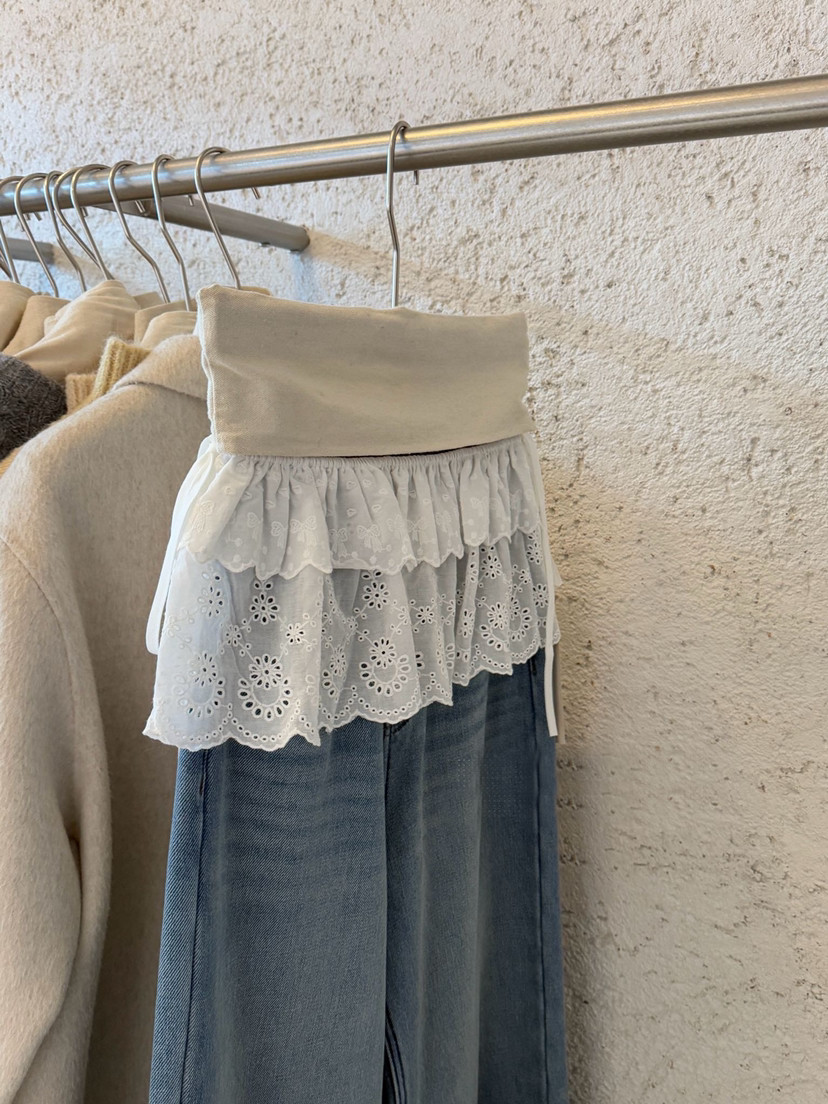 纯棉刺绣白色花边镂空设计半身裙法式春季蕾丝新款屁帘短裙芭蕾风