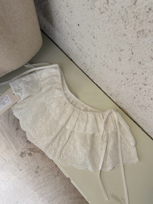 韩国大门蕾丝屁帘纯棉装饰新款芭蕾系带花边短裙半身裙屁帘叠穿裙