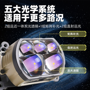 神龙五龙珠直射LED透镜激光大灯汽车改装远近一体超亮不挡光透镜