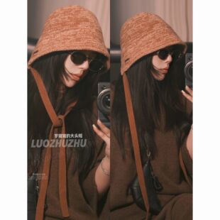 同款 琥珀流光太高定秋冬针织羊毛后开叉渔夫帽 倪妮 罗猪猪