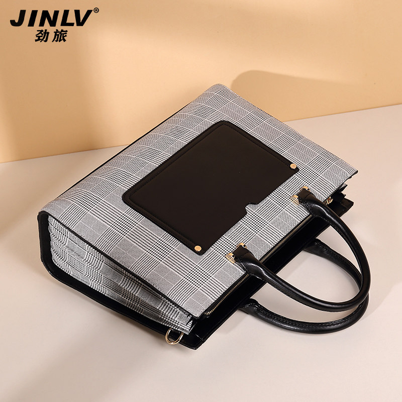 公文包女手提职业女士时尚韩版商务办公a4文件包电脑包14寸大容量