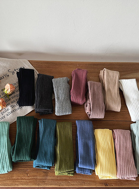 女童百搭墨绿色连裤袜棉质好质量竖条纹打底裤2023新款弹力连脚裤