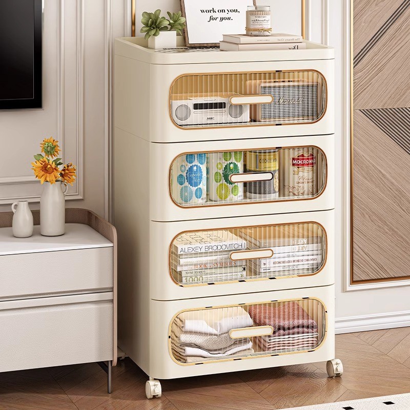 移动床头柜家用卧室客厅收纳柜塑料储物柜多层抽屉式杂物置物架