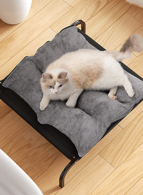 猫窝四季通用可拆洗网布猫咪行军床防潮铁架猫床跨境夏季宠物床