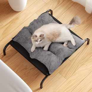 猫窝四季通用可拆洗网布猫咪行军床防潮铁架猫床跨境夏季宠物床