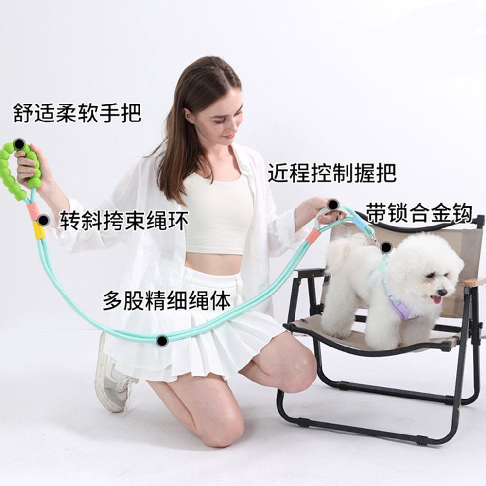 牵引绳狗绳狗链时尚纯色猫咪绳宠物胸背牵引绳p绳狗链防咬断遛狗