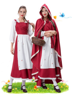 万圣节服装成人女仆cosplay小红帽服  农场表演童话故事披风长裙