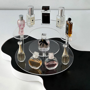 亚克力香水收纳架小样化妆品置物架多层托盘口红玩偶手办陈列架