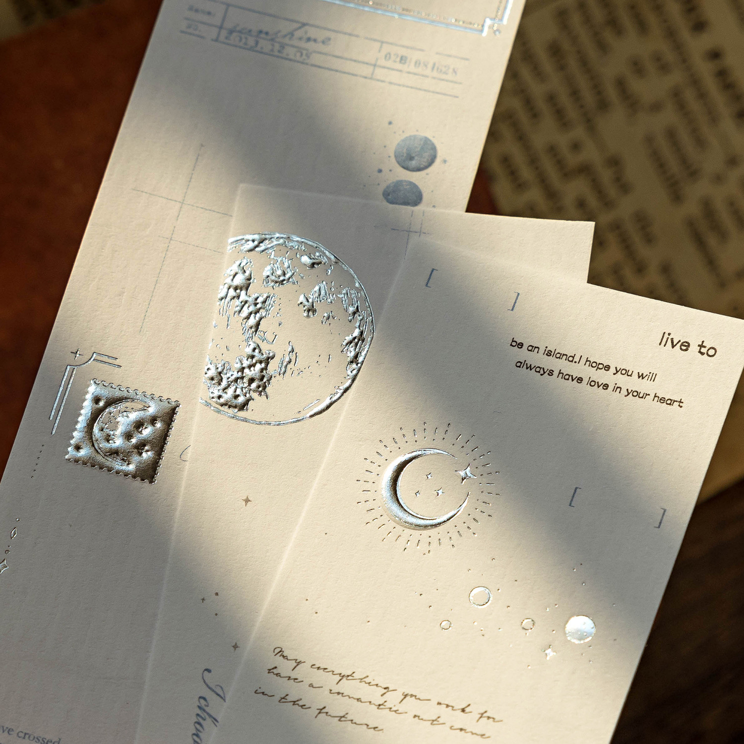 林中有雾立体烫金手帐便签本复古英文边框手账拼贴装饰打底素材纸