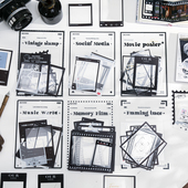 生活边框pvc手账贴纸复古胶片相框盐系手帐造景拼贴装 饰素材贴画