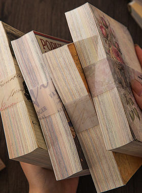 旧杂志手帐素材纸复古怀旧英文花朵手账造景拼贴装饰打底纸背景纸