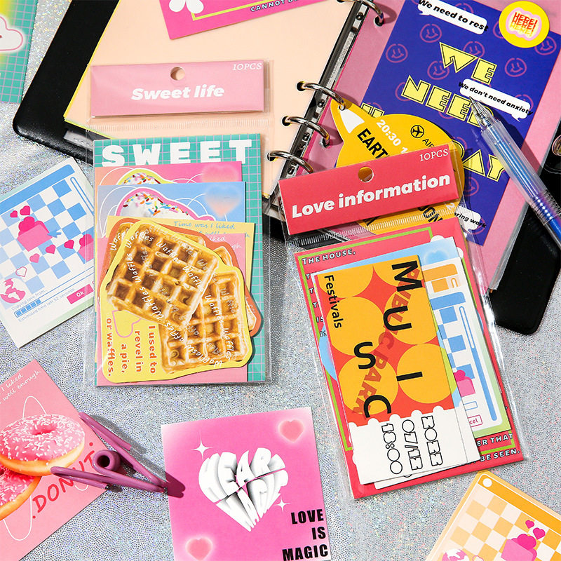 心跳传送频率手帐素材纸盐系欧美英文爱心手账diy装饰背景打底纸