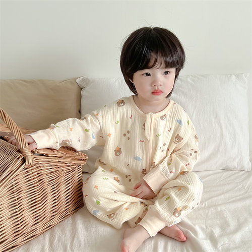 宝宝四层六层棉纱防踢被睡袋