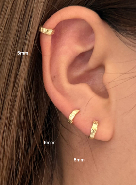 NUNU睡觉不用摘超mini菱格小耳扣925纯银边缘耳骨环Jennie耳皮钉