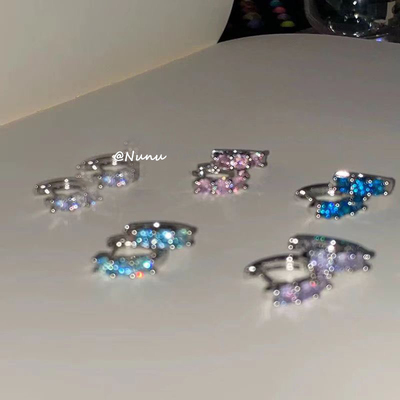 超闪5色彩色锆石耳圈边缘耳骨钉