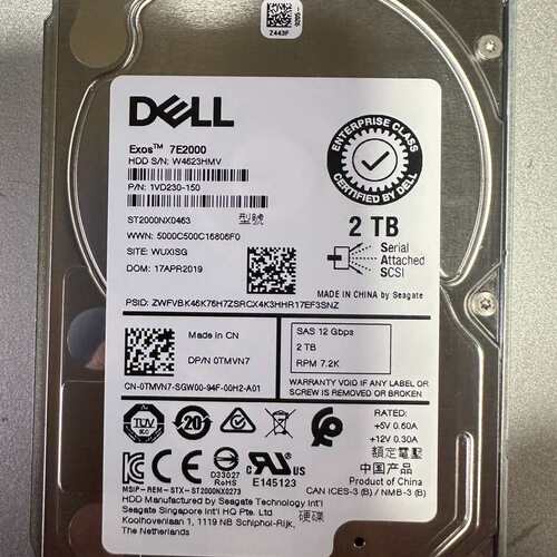 Dell/戴尔 2TB SAS 12G 2.5 0TMVN7--议价商品