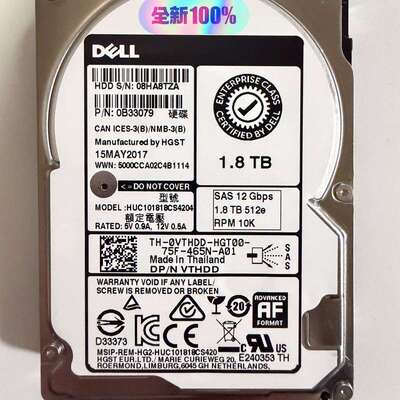 全新Dell/戴尔 0VTHDD 1.8T 10K SAS--议价商品